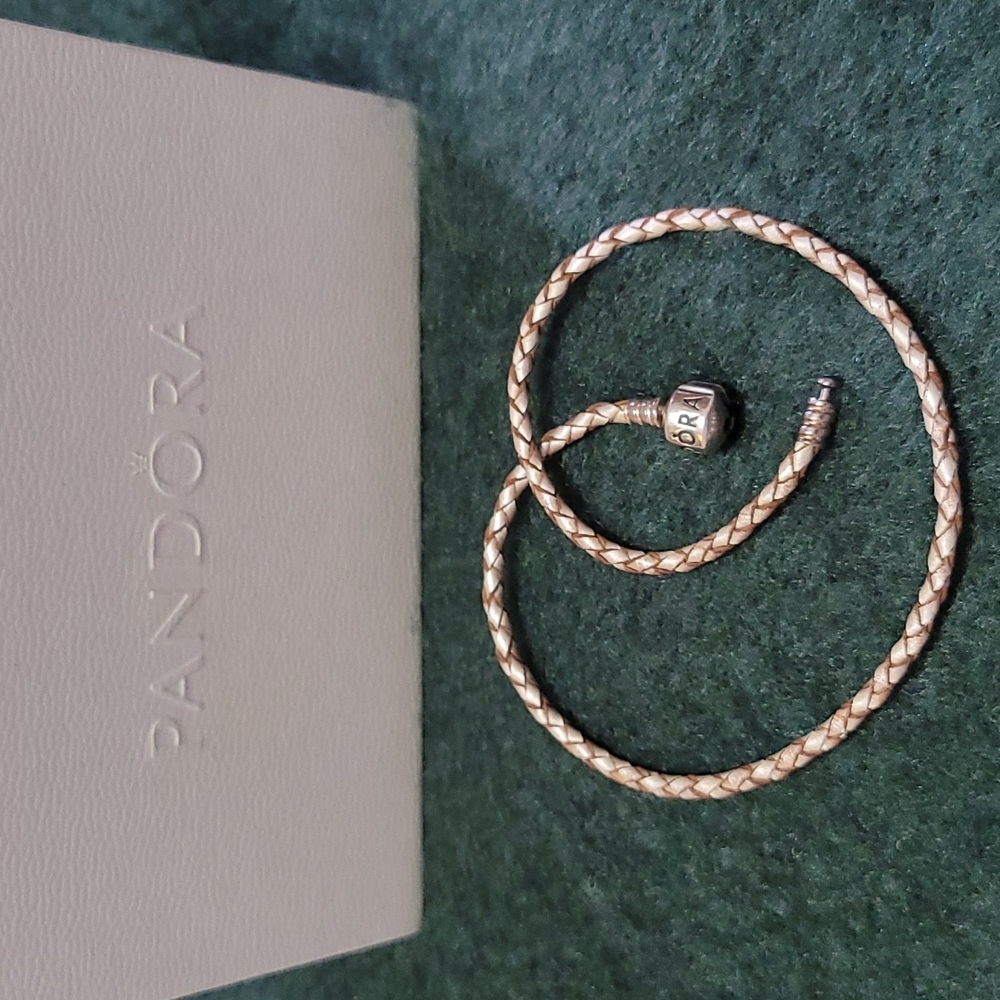 PANDORA Bracelet,  Braided Leather, Double Wrap Bracelet